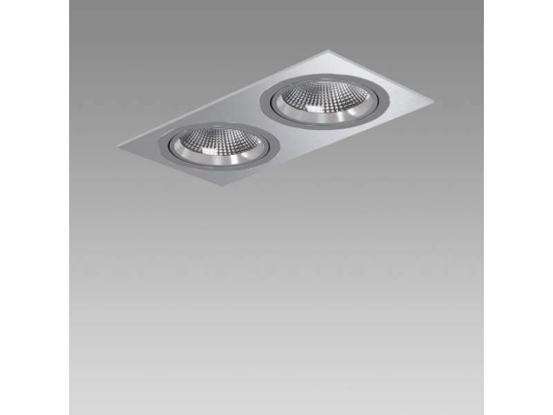 Einbau-Richtstrahler Deckenleuchten alu gebrüstet LED Deckenlampe Regent Novo 2 Square