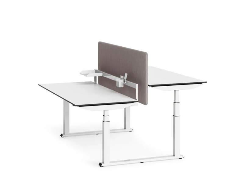 höhenverstellbarer Bürotisch weiss Bürotische höhenverstellbar Doppelarbeitsplatz Büro Schreibtisch Embru eQ Lift Table Lite Twin