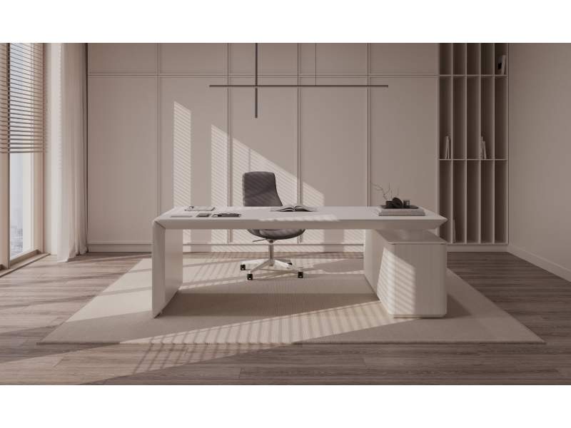 Schreibtisch weiss Cheftisch exklusiver Schreibtisch modern Büro elegante Büromöbel exklusiv  Nowy Styl, Chefschreibtisch eRange
