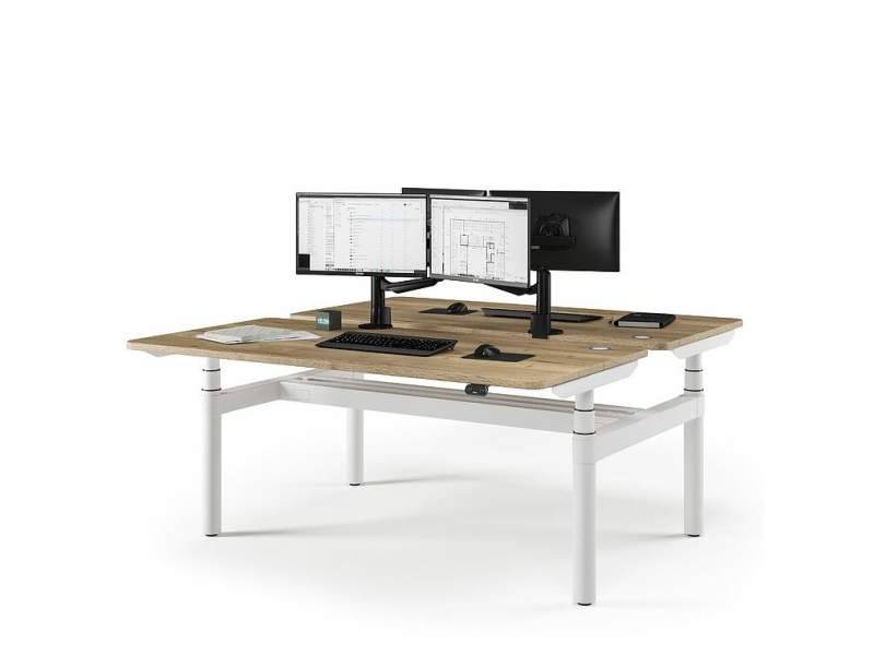 Höhenverstellbarer Schreibtisch elektrisch ergonomische Schreibtische Büro Doppelarbeitsplatz Assmann Büromöbel Tensos Compact