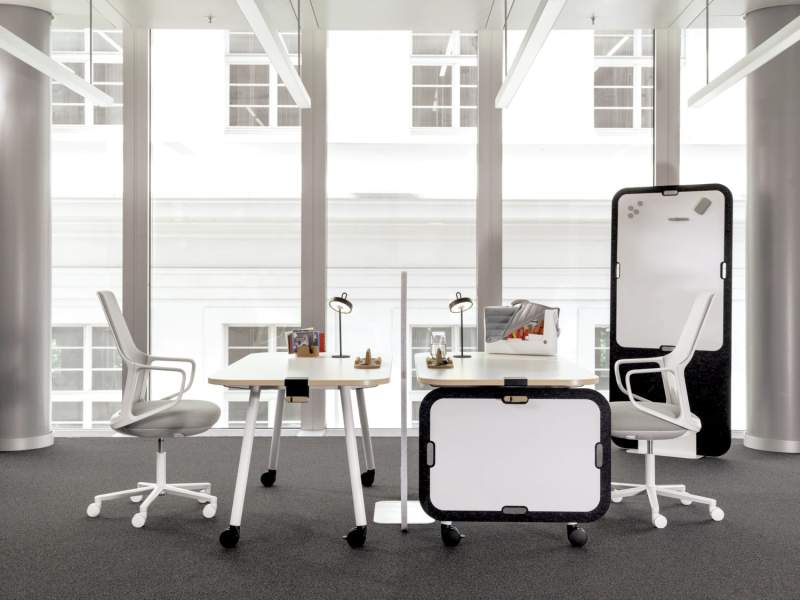 Workshopmöbel Whiteboard mobil WINEA FLEX UP Whiteboardmobil