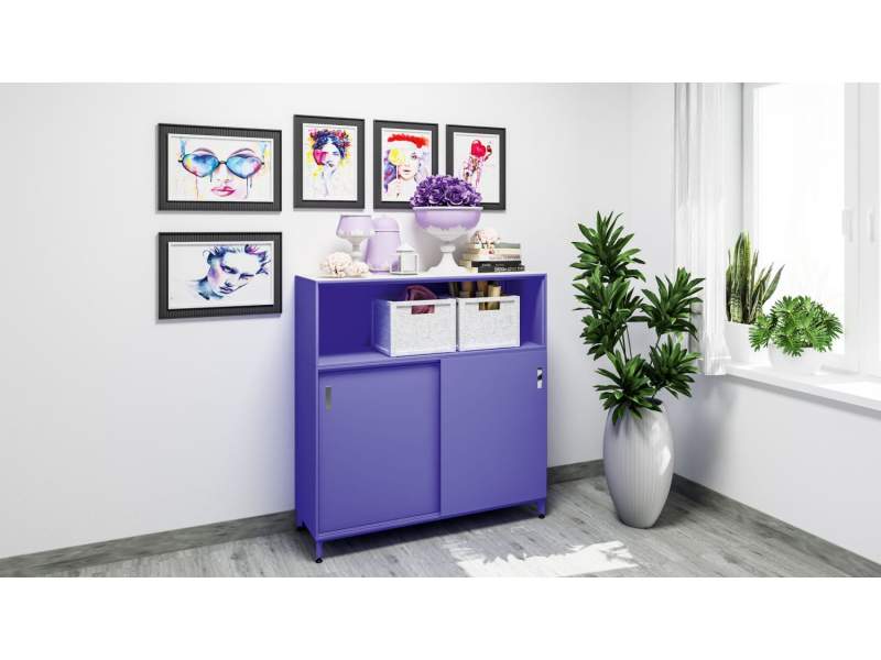 Büroschrank Schiebetürschrank Büroschränke Büromöbel Schiebetürschränke violett Mauser xitan.s Schiebetüren- & Querrollladenschrank