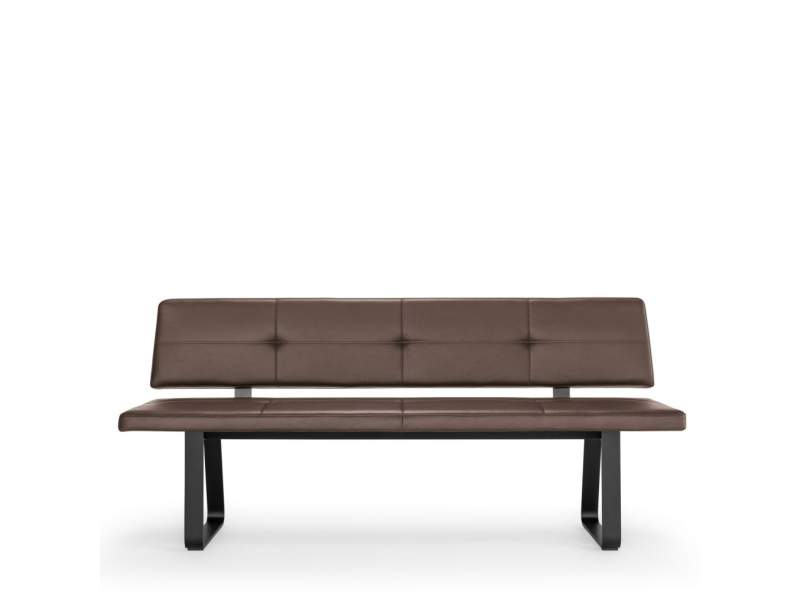 Sitzbank braun Leder Bank Kuffengestell Lounge Bänke Girsberger Carim