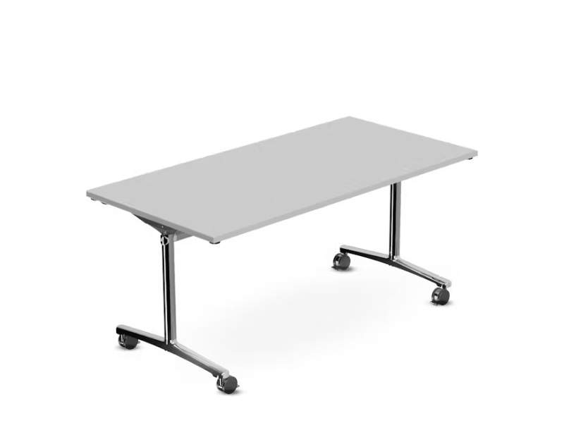 Klapptisch fahrbar Klapptische auf Rollen Rolltisch weiß Konferenztisch klappbar, Fröscher, multiform