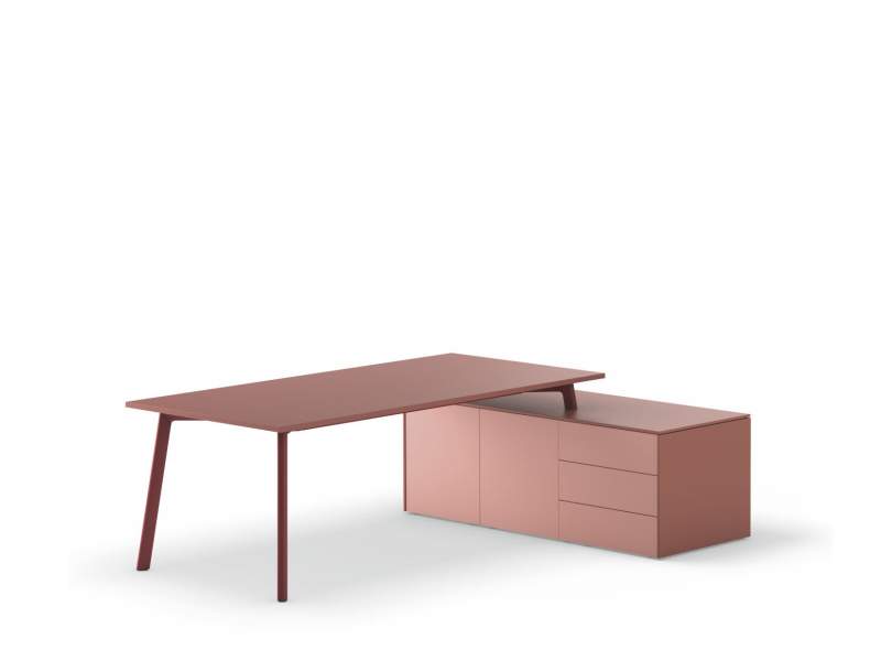 Bürotisch mit Sideboard Bürotische Premium-Arbeitstisch mit angrenzendem Stauraum Büro Sedus se:vision desk & storage