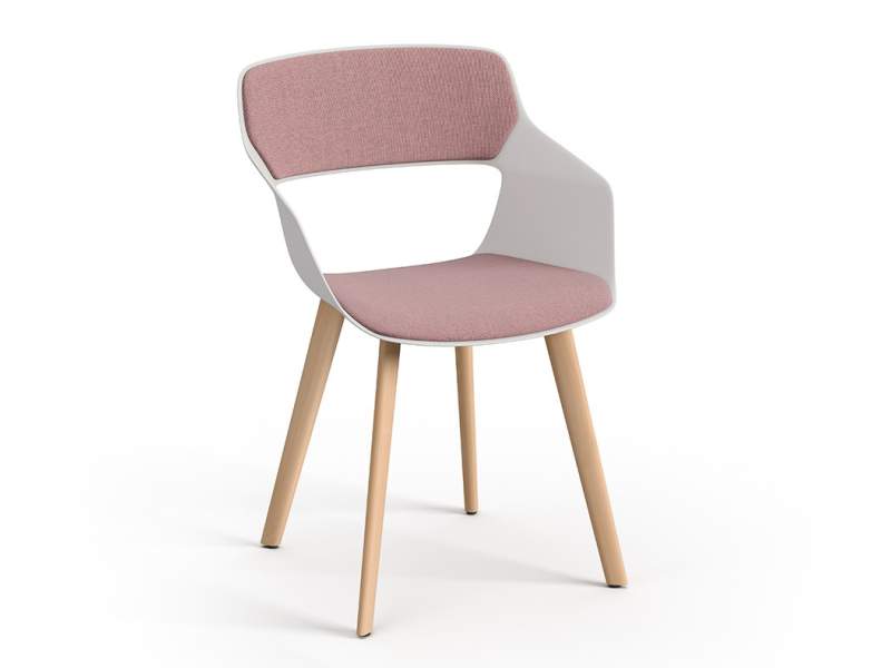 Besucherstuhl rosa Besucherstühle Cafeteria Stuhl Konferenzstuhl Holz Brunner scoop