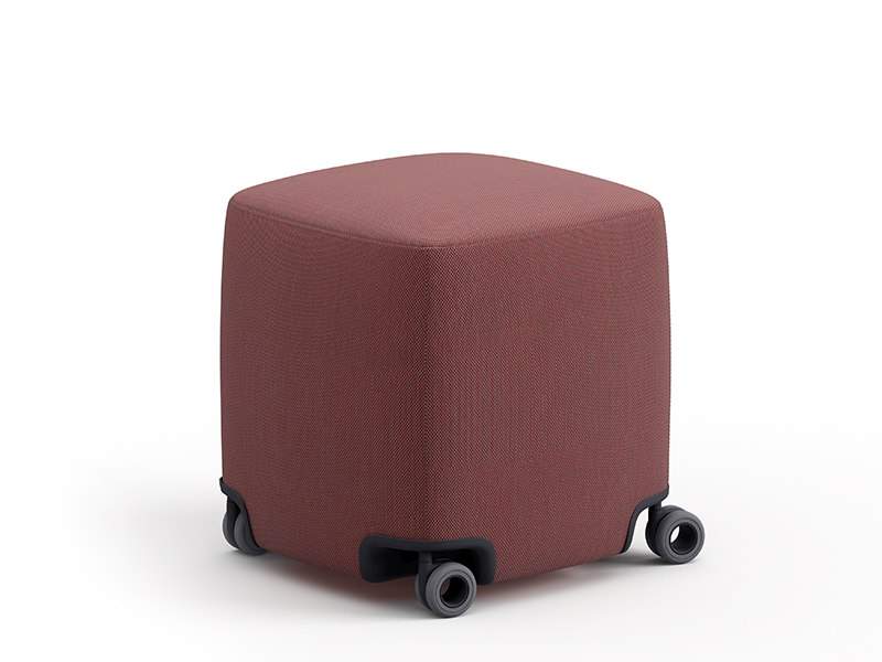 Polsterhocker mit Rollen bordeaux Hocker Lounge Brunner pads