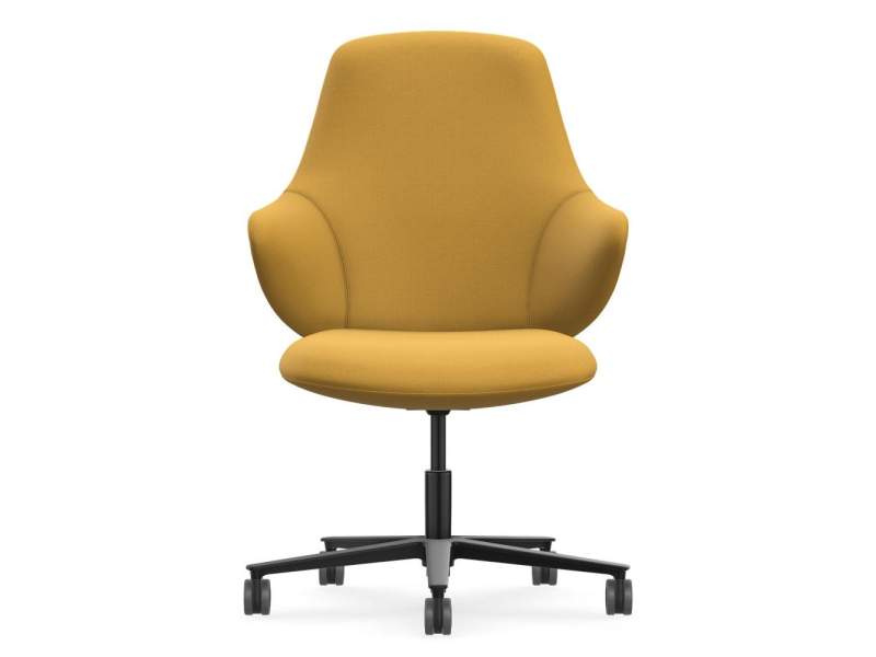 Loungesessel gelb Sessel Konferenzsessel Drehstuhl mit Rollen Drehsessel Lounge Home Office Sessel Interstuhl CHECKis3