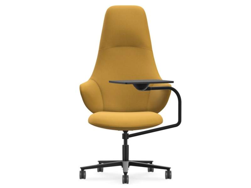 Loungesessel gelb Sessel Konferenzsessel mit Tablar Drehstuhl mit Rollen Drehsessel Lounge Home Office Sessel Interstuhl CHECKis3