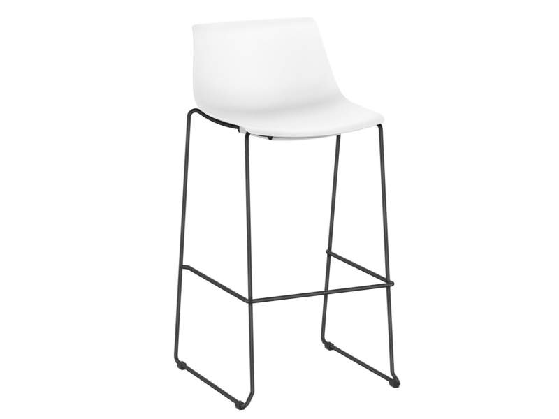 Barstuhl weiss Barstühle Kufengestell Interstuhl SHUFFLEis1 Barhocker