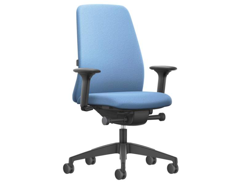 Ergonomischer Bürostuhl mit Armlehnen Bürostühle blau Bürodrehstühle kaufen Interstuhl NEW EVERYis1