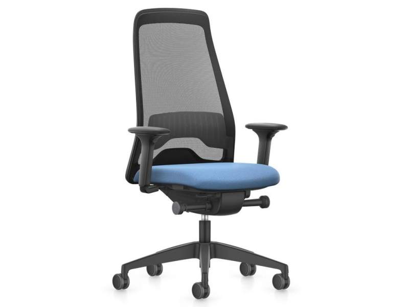 Ergonomischer Bürostuhl Stoffbezug Bürodrehstühle blau Büro Drehstuhl Netzgewebe Interstuhl NEW EVERYis1