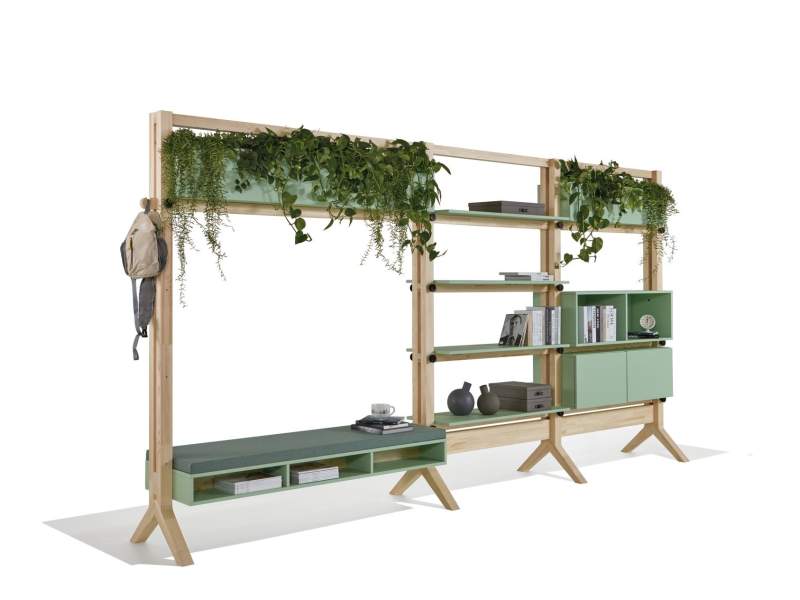 Raumtrenner Holz Trennwand modular werner works Hockey