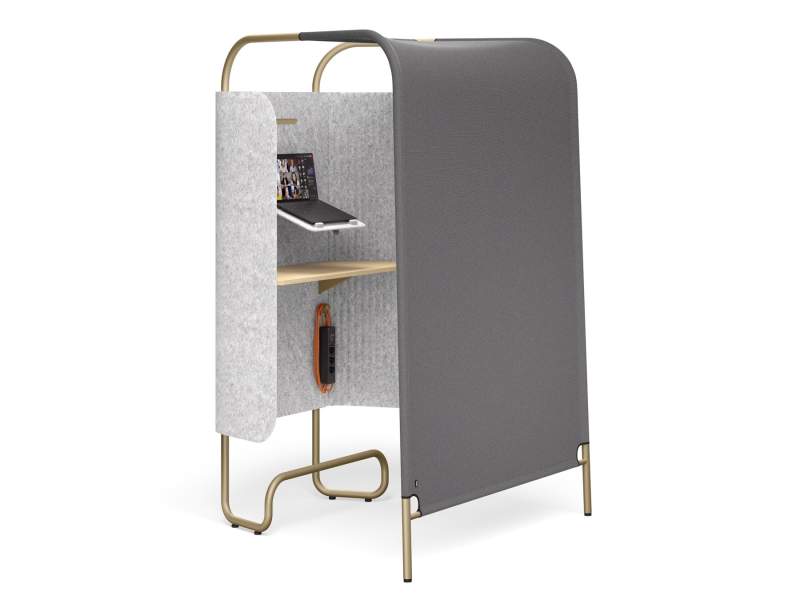 abgeschirmte Arbeitsplätze akustik Privatspäre Privater Raum grau Steelcase Flex Kiosk