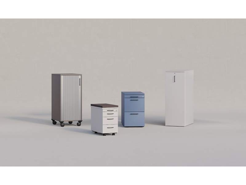 Bürocontainer Caddies Container Büro Caddy Apothekerschrank Nowy Styl K40 Orga tower & Container