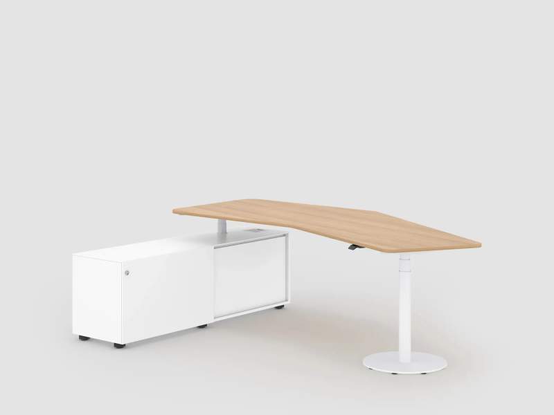 höhenverstellbarer Schreibtisch modern Büromöbel Schreibtische Holz höhenverstellbar Bürotisch Bene Consult Pure Lift