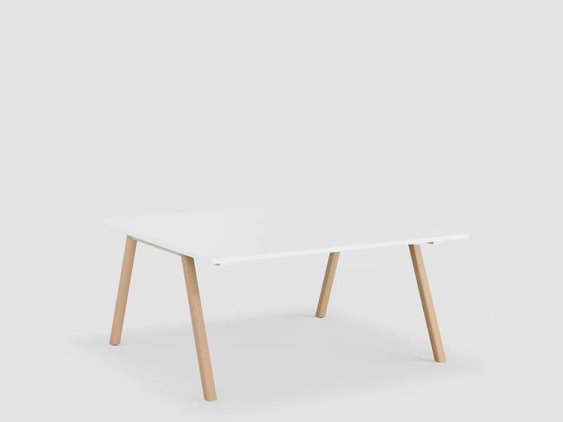 Team-Tisch Holz Büro Team-Tische weiss Bene Delta Workbench