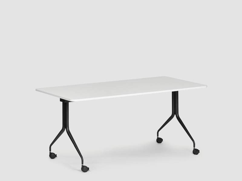 Klapptisch mit Rollen Klapptische fahrbar Rolltisch klappbar Büro Bene FLEX Schwenktisch slim