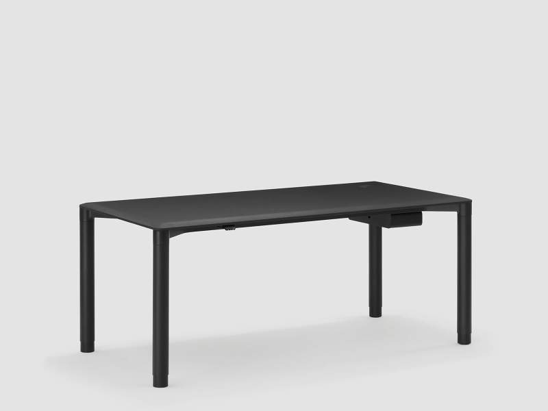 höhenverstellbarer Schreibtisch Büro Konferenreztisch schwarz Konferenztische Bene PORTS Table
höhenverstellbar