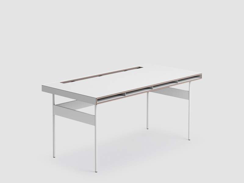 Schreibtisch Home Office Tisch weiss Bürotisch Stahl Bene Studio Fact Home