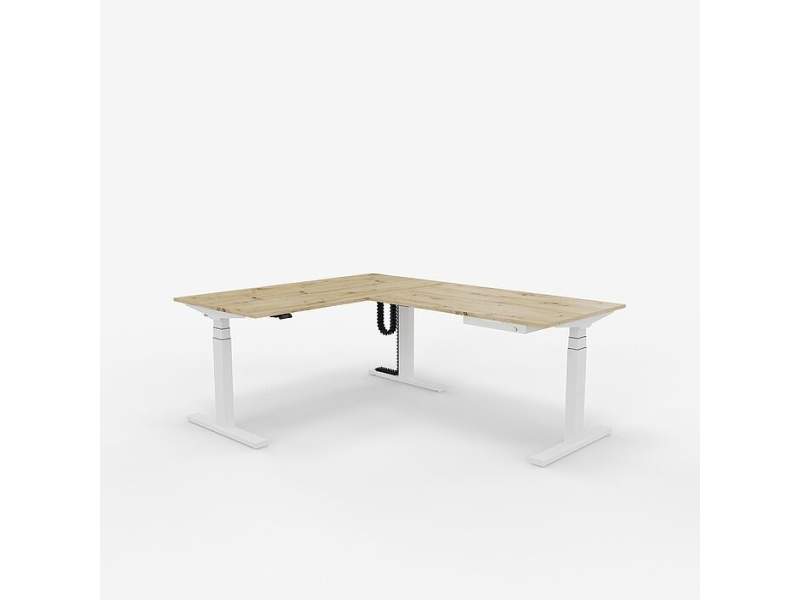 ZEMP OPUS E33-EA90 – elektrisch verstellbarer Winkelschreibtisch mit stabilem Anbau für ergonomisches Arbeiten im Büro