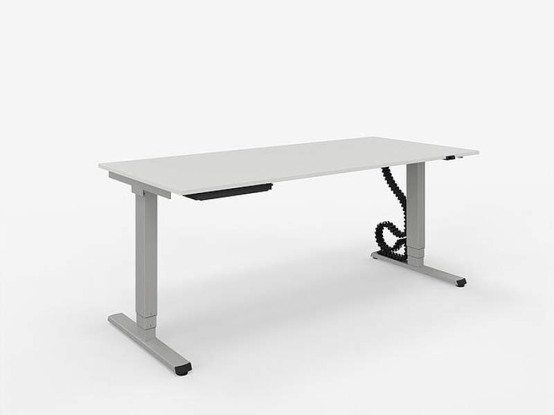 elektrisch Höhenverstellbarer Schreibtisch OPTIMO E23/E24 von ZEMP mit modernem, minimalistischem Design und Kabelmanagement-Lösung
