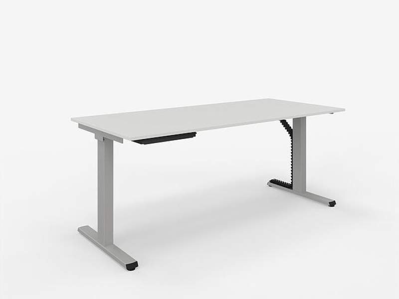 Sitz-Bürotische mit fester Höhe OPTIMO F2 von ZEMP mit modernem, minimalistischem Design und Kabelmanagement-Lösung