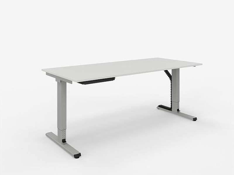 Höhenverstellbarer Schreibtisch OPTIMO R2 von ZEMP mit modernem, minimalistischem Design und Kabelmanagement-Lösung