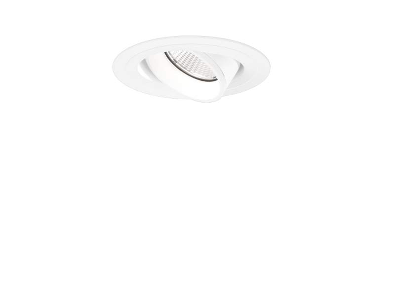 XAL SASSO PRO 80 rundes Einbau-Downlight, verstellbar, weiß, flächenbündiges Design, LED-Strahler
