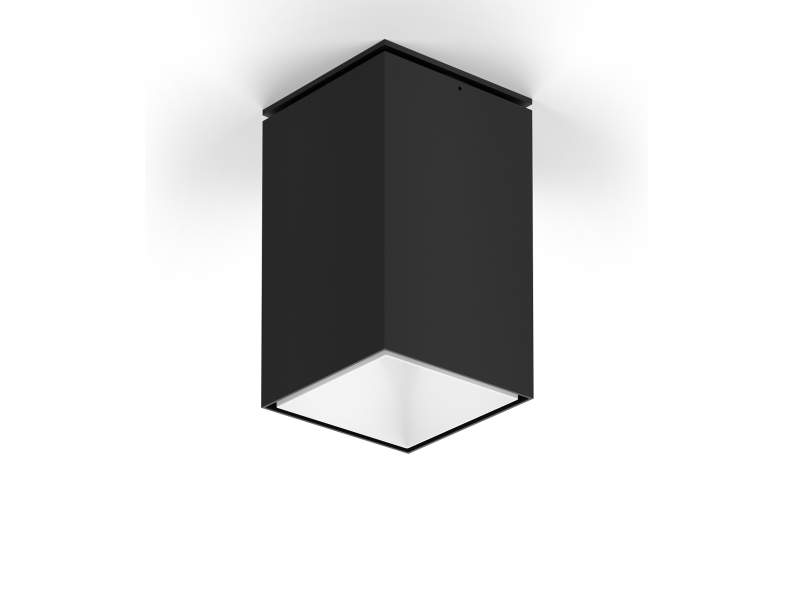 XAL SASSO 100 square adjustable Deckenleuchte in Tiefschwarz mit weißer Innenfarbe, quadratisches Design für moderne und effiziente Beleuchtung