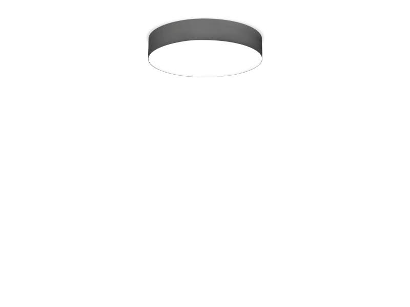XAL SONO LOOP 260 IP54 Deckenleuchte, runde Anbauleuchte in Grau, opaler Diffusor, direktes Licht