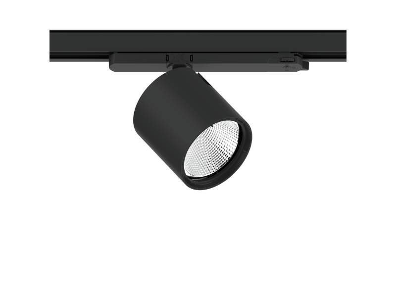 Schwarzer Stromschienenstrahler XAL mit LED-Technologie und drehbarem Strahlerkopf Varo 110 S