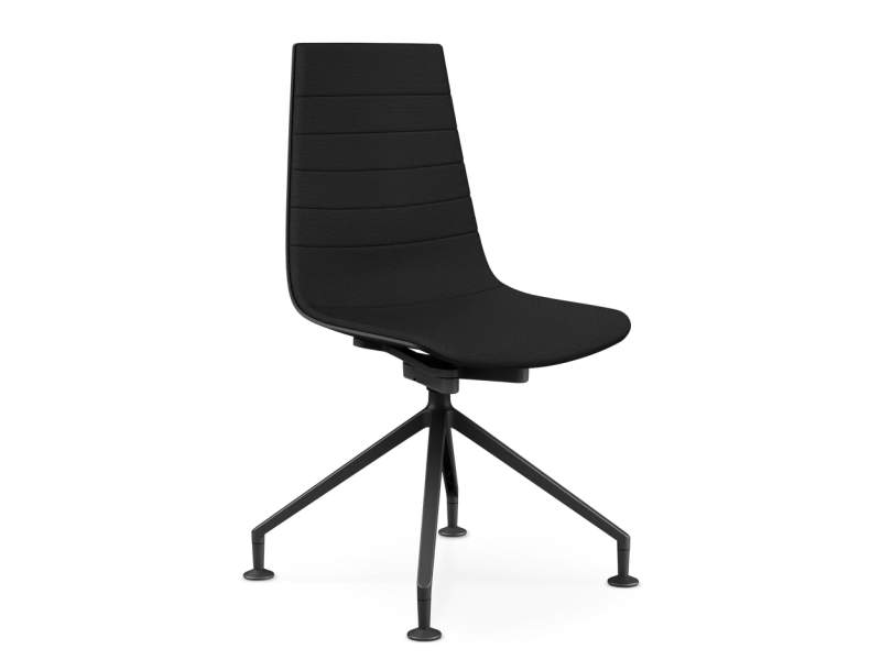 Aeris Linu Stuhl in Schwarz Viersterngestell – elegantes, ergonomisches Design für Büro- und Meetingräume.