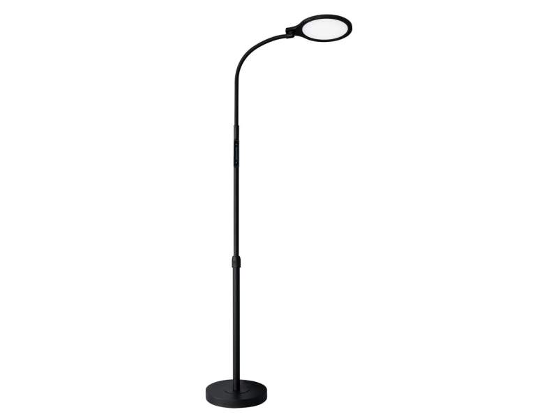 Atria LED-Stehleuchte von Hansa in Schwarz mit flexiblem Schwanenhals und rundem Leuchtenkopf – moderne, dimmbare LED-Leuchte für Büro und Zuhause