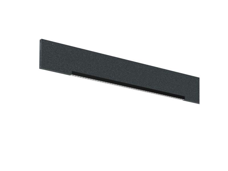Dunkelgraue Baffle-Leuchte Sivera 25 acoustic von XAL mit integriertem linearem Lichteinsatz