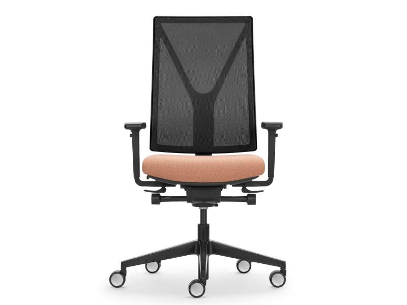 Giroflex Yanos 3D Bürodrehstuhl mit 3D-Synchronmechanik, Netzrückenlehne mit Y-Struktur und gepolsterter Sitzfläche, ergonomischer Arbeitsstuhl