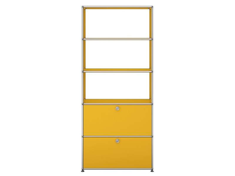 USM Haller Regal als modulares Bücherregal mit zwei Klapptüren