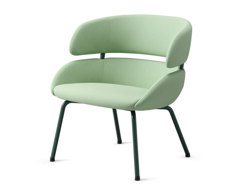 Loungesessel Skandiform Fendo Lounge mit gepolsterter Sitzschale und vierbeinigem Metallgestell