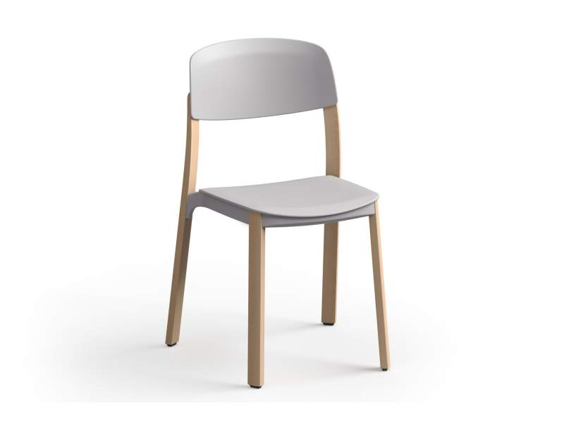Stapelbarer Stuhl Brunner nate mit Sitz und Rücken aus Formholz