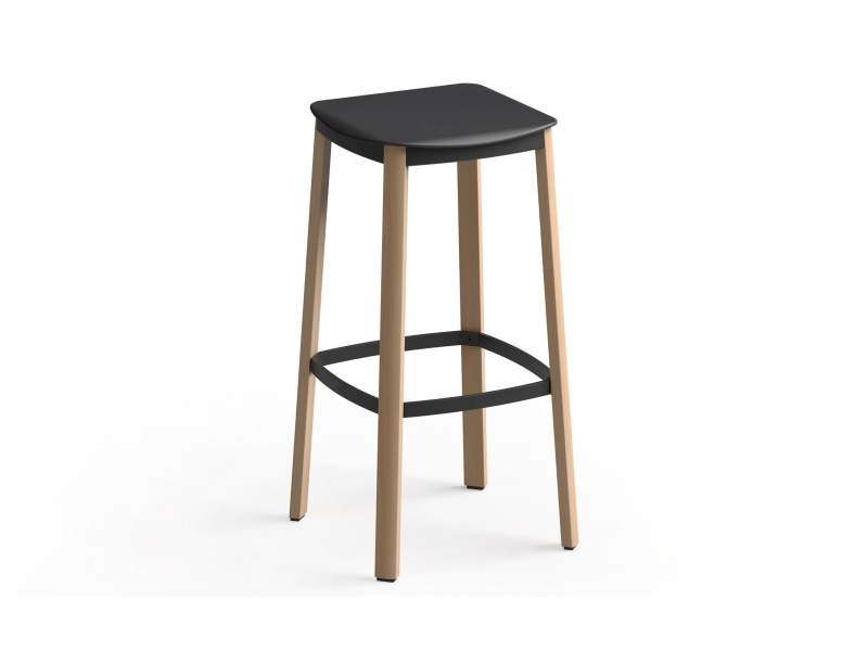 Barhocker Brunner nate mit quadratischer Sitzfläche und umlaufender Fußstütze