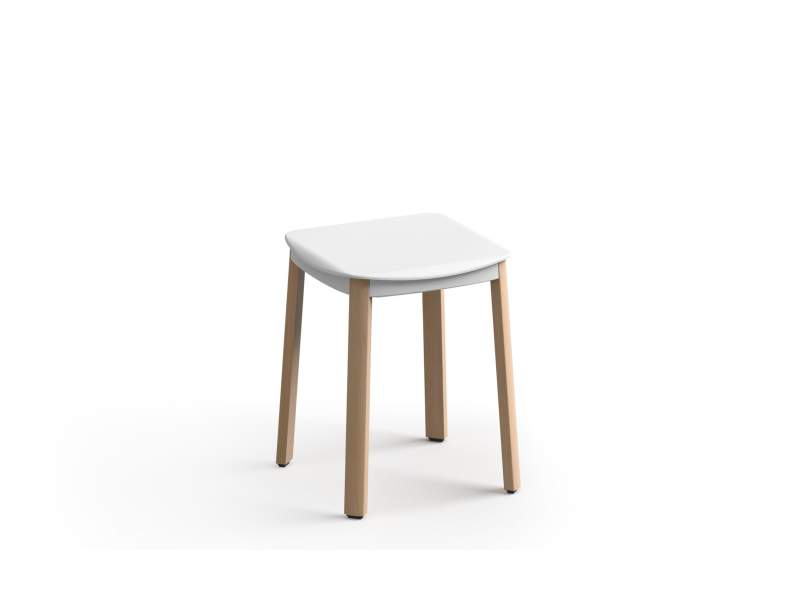 Hocker Brunner nate mit runder Sitzfläche und vierbeinigem Holzgestell
