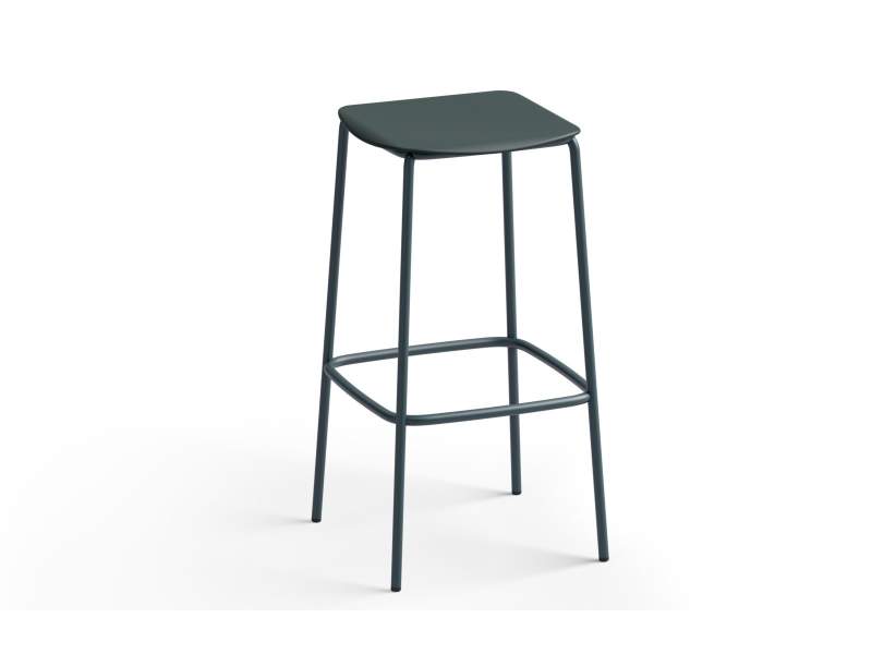 Hocker Brunner nate s mit quadratischer Sitzfläche und Stahlgestell
