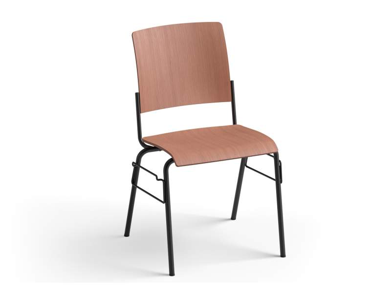 Stapelstuhl Brunner fox mit Sitz und Rücken aus Formholz auf Vierbeingestell