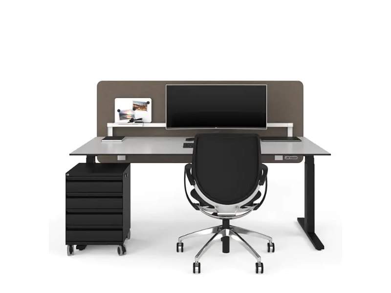 Schreibtisch Lista Office LO Extend mit feststehender Tischplatte und integriertem Stauraumcontainer