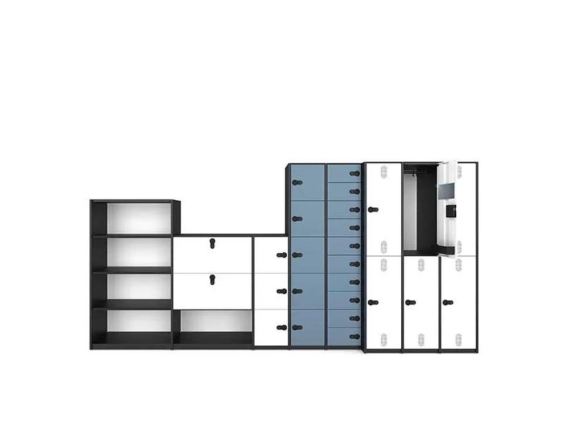 Schließfachsystem Lista Office LO Guard als modulare Kombination aus Fächern, Garderobe und Stauraum