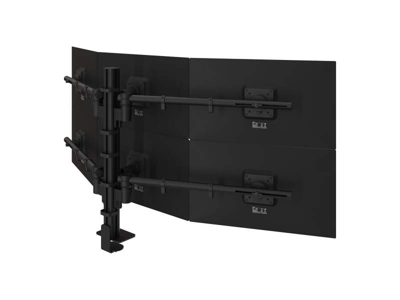 Mehrfachmonitorhalter Dataflex Viewgo modular Schreibtisch 263 mit schwarzer Monitoraufnahme für sechs Bildschirme