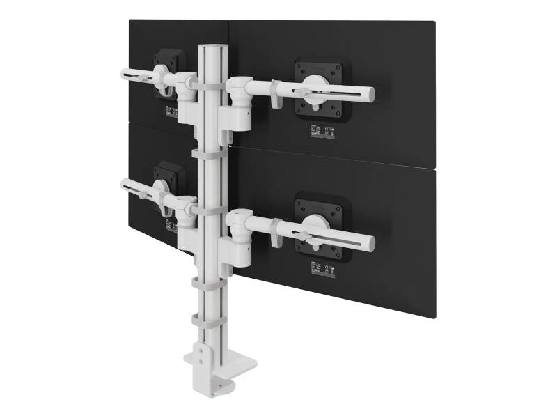 Vierfach Monitorhalter Dataflex Viewgo modular Schreibtisch 240 mit Säulenbefestigung für vier Bildschirme
