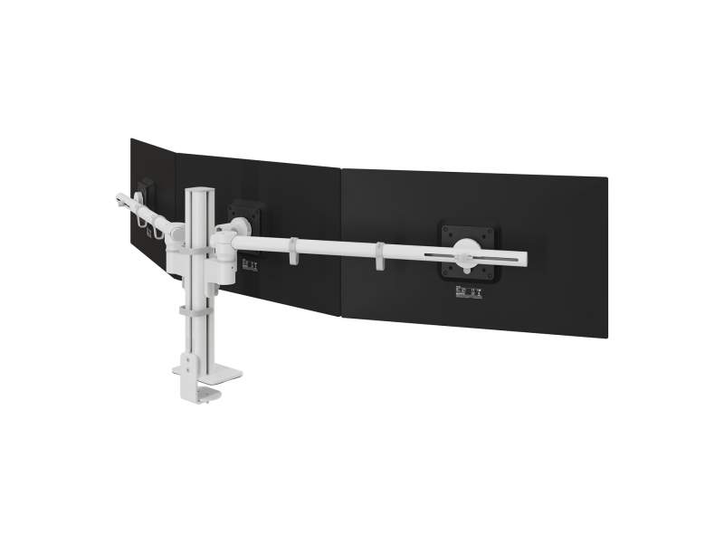 Dreifach Monitorhalter Dataflex Viewgo modular Schreibtisch 230 mit Säulenbefestigung für drei Bildschirme