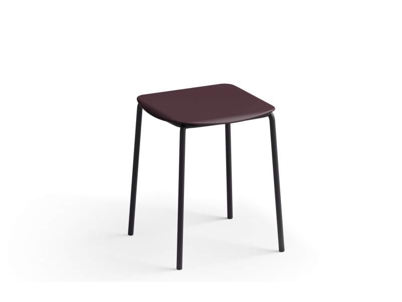 Hocker Brunner nate s mit quadratischem Sitz und schlankem Stahlgestell