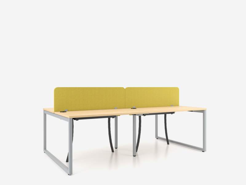 Workbench Nowy Styl bSpace Doppelarbeitsplatz mit Akustikpaneelen und Kabelmanagement